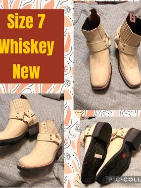 freebird Whiskey cream Leather Ankle Booties